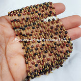 Natural Red Jasper Bead Chain, Wire Wrapped Chain, Rosary Bead Chain Semi Precious, DIY Jewelry Making Chain – SELLING BY FOOT
